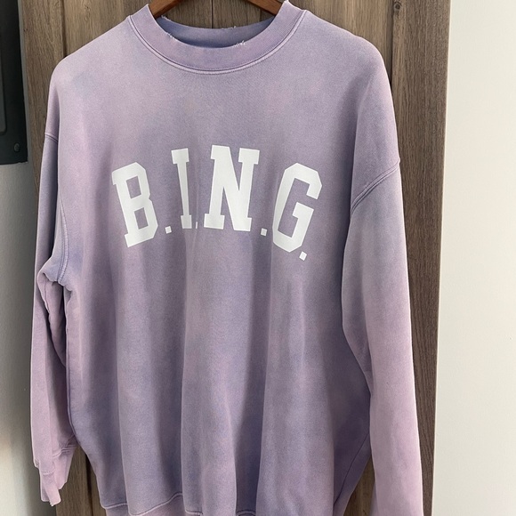 ANINE BING TYLER SWEATSHIRT XS IN PURPLE - Picture 4 of 8
